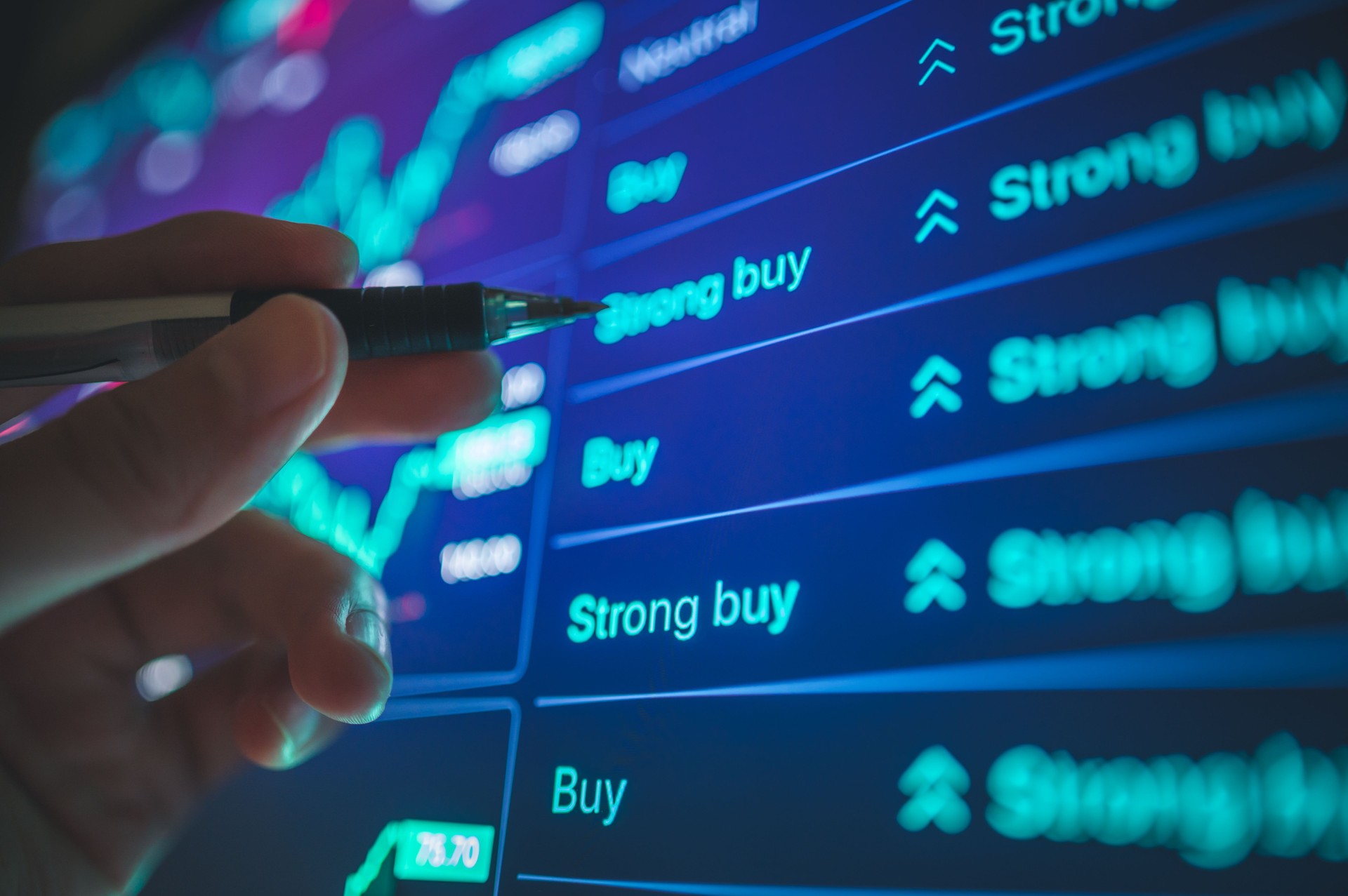 Close-up shot business advioer using Agentic AI helping to buy or sell stockmarket and cryptocurrencies investing financial data for global financial one touch on digital app